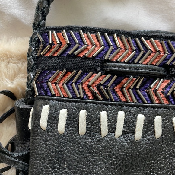 Anthropologie Inko ibBan Embroidered and Beaded Leather Bucket Bag - Picture 11 of 14